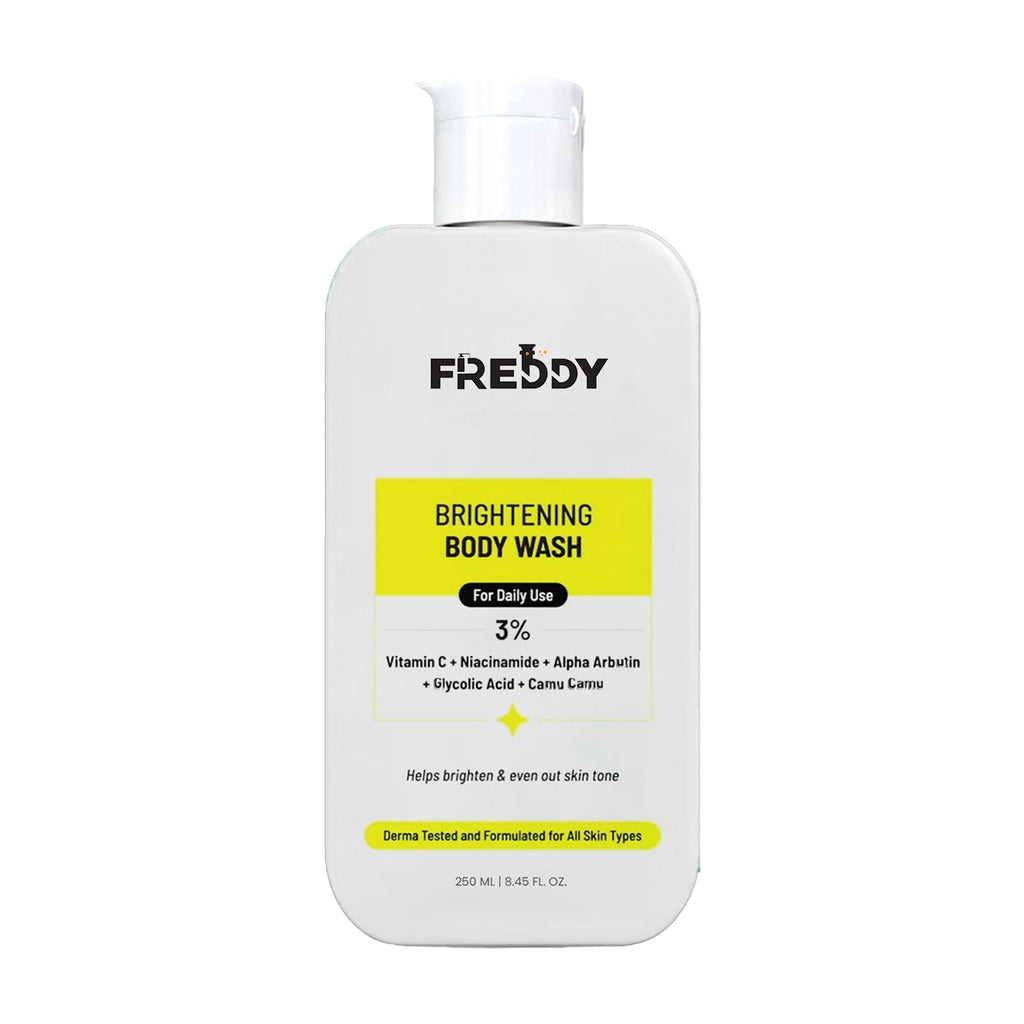 FREDDY Brightening Body Wash With 2% Vitamin C + Niacinamide With Alpha Arbutin & Camu Camu For Men & Women (250 MI