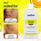 FREDDY Brightening Body Wash With 2% Vitamin C + Niacinamide With Alpha Arbutin & Camu Camu For Men & Women (250 MI