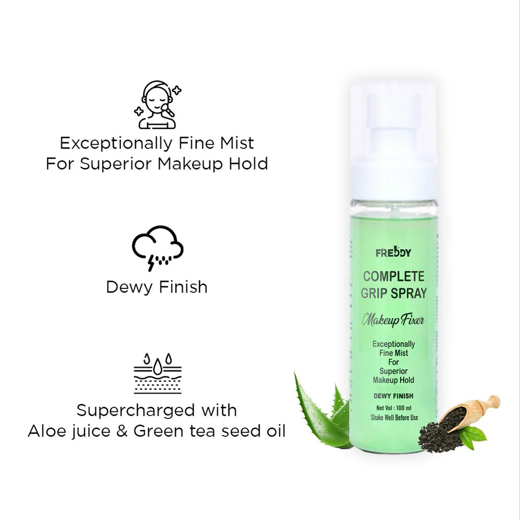 FREDDY Perfect Grip Spray - Makeup Fixer Primer -100  MI (Green) Primer - 100 MI (GREEN)