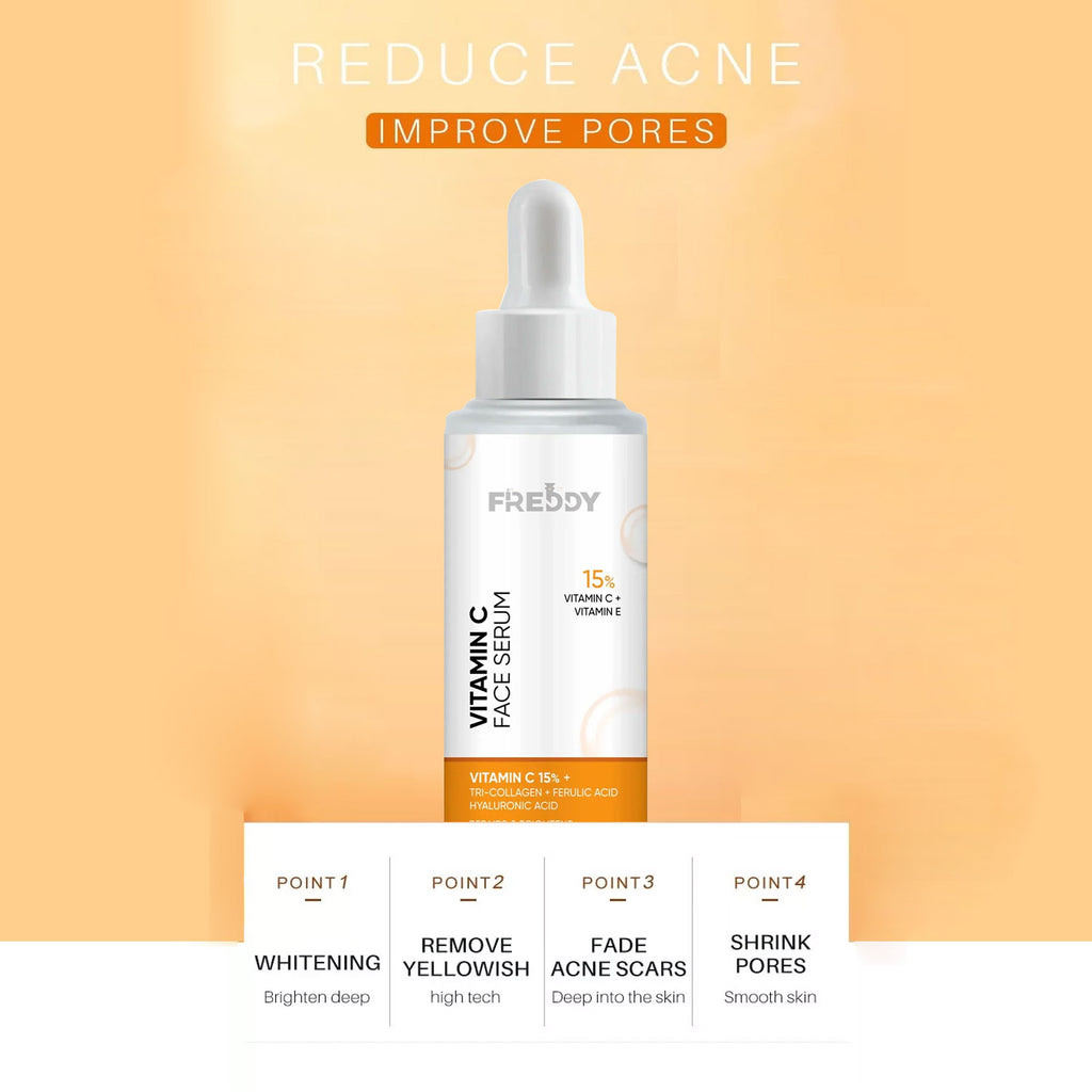 Freddy 15% Vitamin C Serum with Vitamin E &amp; Hyaluronic Acid (30 ml)