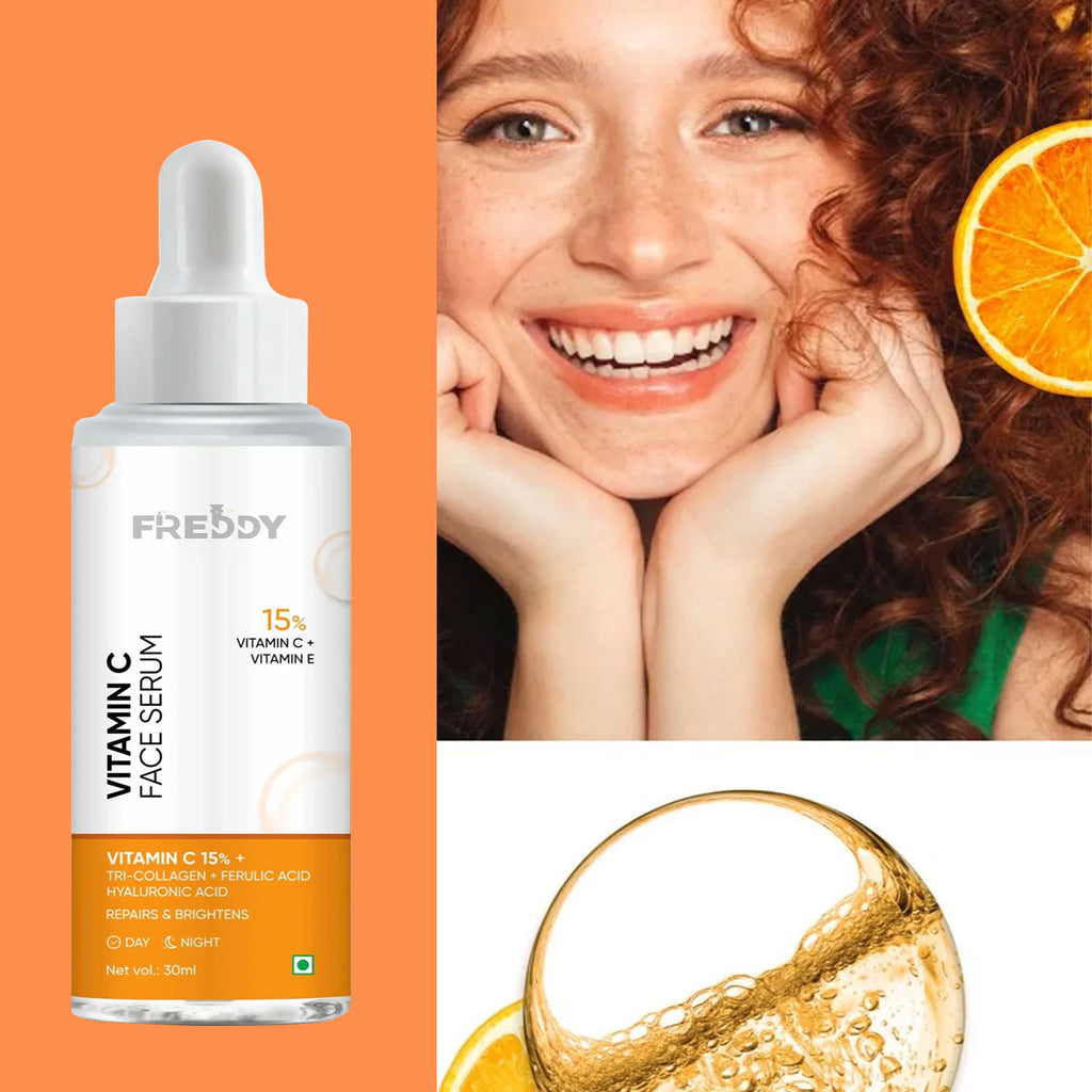 Freddy 15% Vitamin C Serum with Vitamin E &amp; Hyaluronic Acid (30 ml)