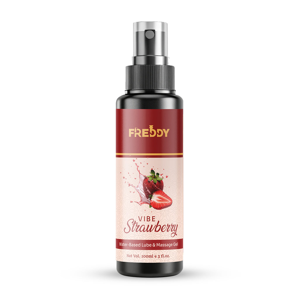 FREDDY 100% Natural Strawberry Intimate Gel - Water-Based & Non-Staining (100ml